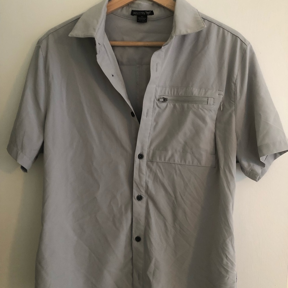 Industrie Clothing Gray Casual Button Down Shirt